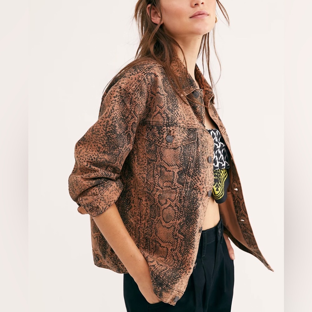 NWT Free People Snake Trucker Jacket